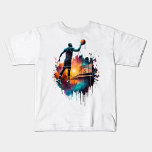 Basketball Dunk Symphony Canvas Print Kids T-Shirt